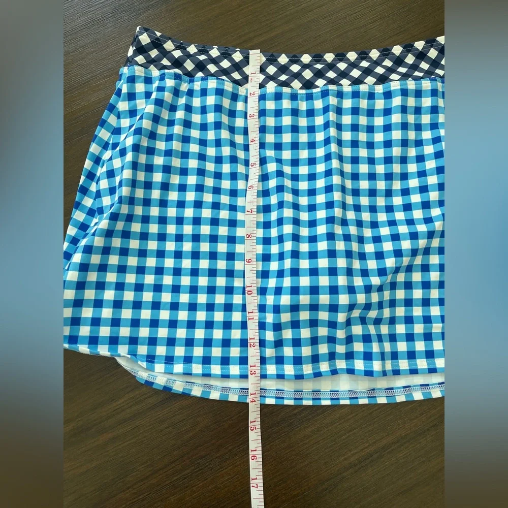 NWT Draper James X Lands End Blue Gingham Swim Skirt - Picture 7 of 7